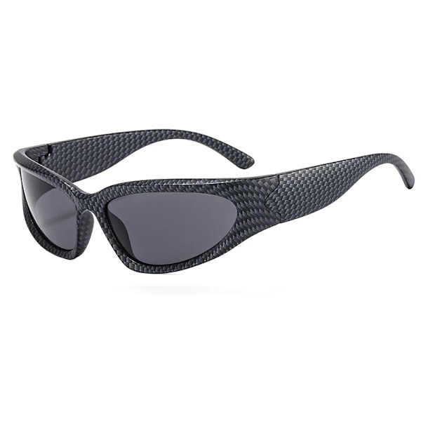 SHAUNA Retro Y2K-stil Kvinnor Cat Eye Solglasögon Mode Färgglada Spegelglasögon Män Punk Sport Solglasögon Grey plaid grey As the picture