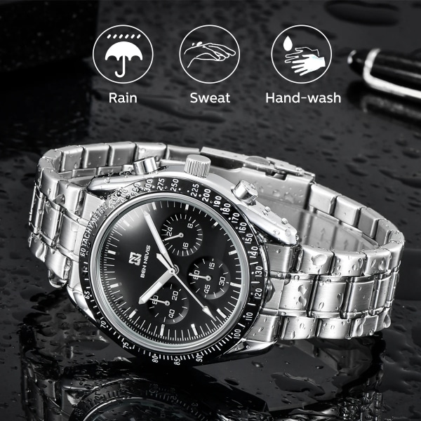 BEN NEVIS SPEEDMASTER Automatisk datumhastighet Watch för män Mode Quartz Exakta kopior lyxmärken Sport silver