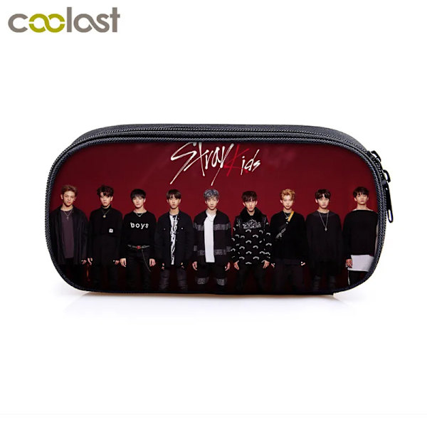 KPOP Stray Kids pennväska dam sminkväska Stray Kids MINHO JISUNG WOOJIN CHANBIN FELIX pennask för tonåring Kosmetiska fodral qbbstrays05
