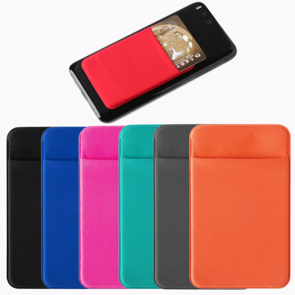 1 st mode elastisk mobiltelefon korthållare Mobiltelefon case Kredit ID-kortshållare självhäftande klistermärkesficka Blue(.105)