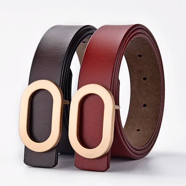 2021 nya bälten för kvinnor äkta läder lyxiga designerjeansbälte Dam midjeband Mode fyrkantigt metall spänne bälte dam svart camel 105CM