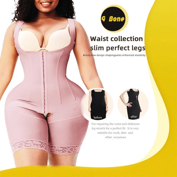 Fajas Body Shapers Kvinnor Bantningskorsett Body Shapewear Reducing Belly Binder Bbl Magkontroll Kvinnor Underkläder Plus Size Pink XXL