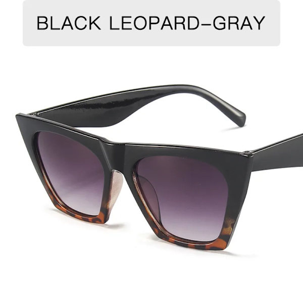 HKNA Mode Cat Eye Solglasögon Dam Gradient Vintage Glasögon Dam/Män Retro Cat Eye Solglasögon Gafas De Sol Mujer UV400 BlackLeopardGray Free Cloth
