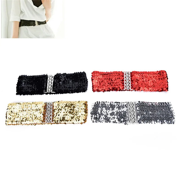 Snyggt strassbälte Kvinnor Midjebälte Kvinnligt Dagligt Bling Bling Dubbat Korsettbälte för tonåringar Flicka Modebälte Rectangular buckle w