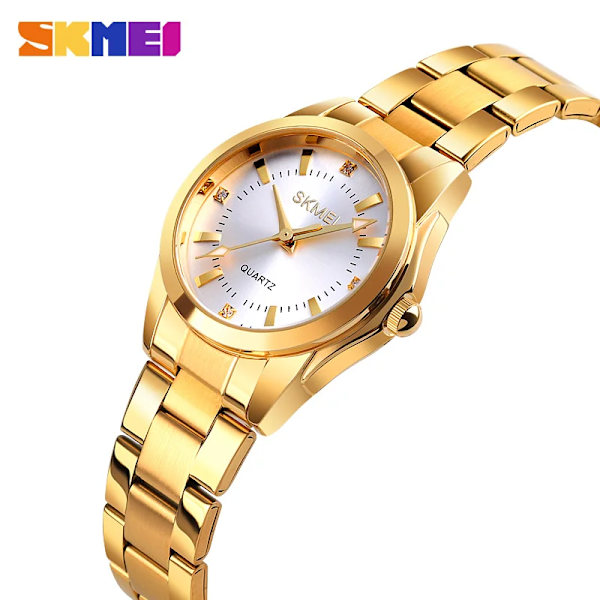 SKMEI Fashion Simple Quartz Watch Japan Movement Luxury Quartz Watches For Women Thin Lady Hour Damer reloj mujer 1620 Silver-Pink