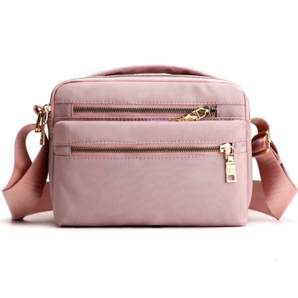 Fashion Messenger Bag Damaxelväska Nylon Handväska Stor kapacitet Liten Mode Damtelefonväska Crossbody-väska Pink 2
