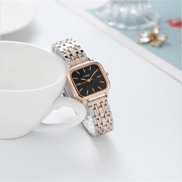 Ny watch Mode dam stålkedja noble quartz watch födelsedagspresent women watch(.568)