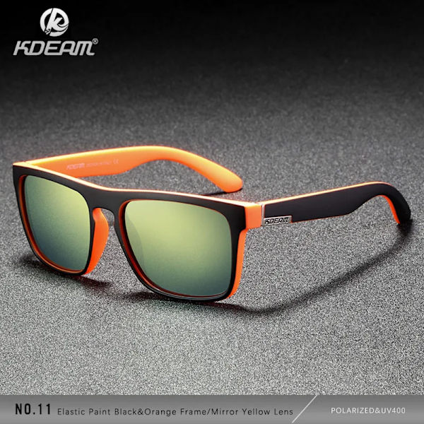 KDEAM Polarized Designer Square Solglasögon Herr eller Dam Elastisk målarram Spegel Solglasögon 17 färger tillgängliga C11