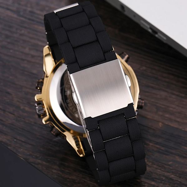 Stryve 8001 Vattentäta armbandsur för män med dubbla rörelser relojes manlig modedesigner herr lyxklockor black with box