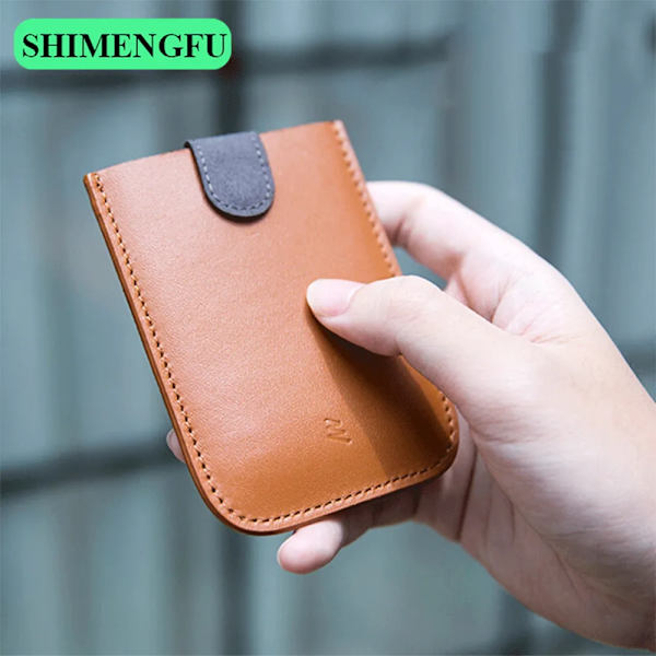 DAX V3 Äkta läder Smal bärbar korthållare ID Kreditskydd Gradient Kvinnor Män Plånbok Case Pengar Väska Genuine Leather