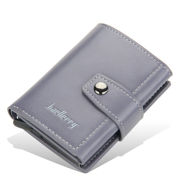 Ny herrplånbok Anti-avmagnetiseringskorthållare Rfid Bankkort Kreditkort stöldskydd Smart Wallet Korthållare i aluminiumlegering Blue
