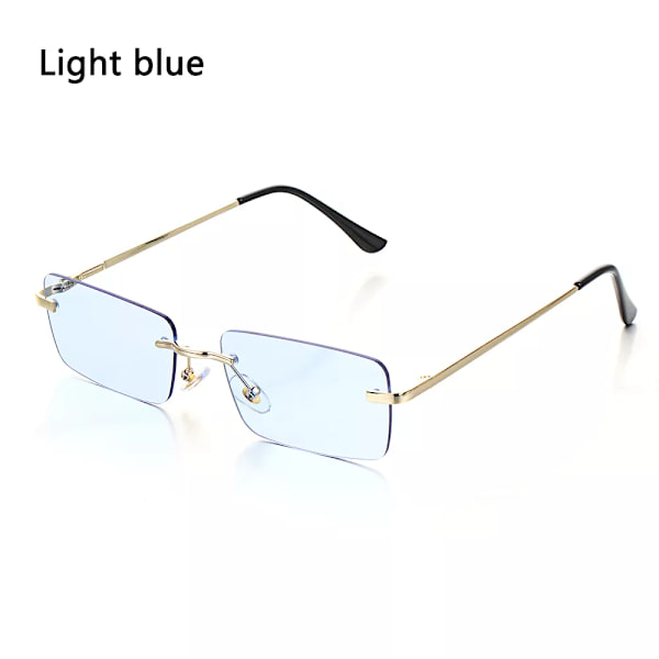 Resestil Bergsklättring Solglasögon För män Kvinnor UV400 nyanser Rektangel utan båge Glasögon Gradient Färger Glasögon Light blue