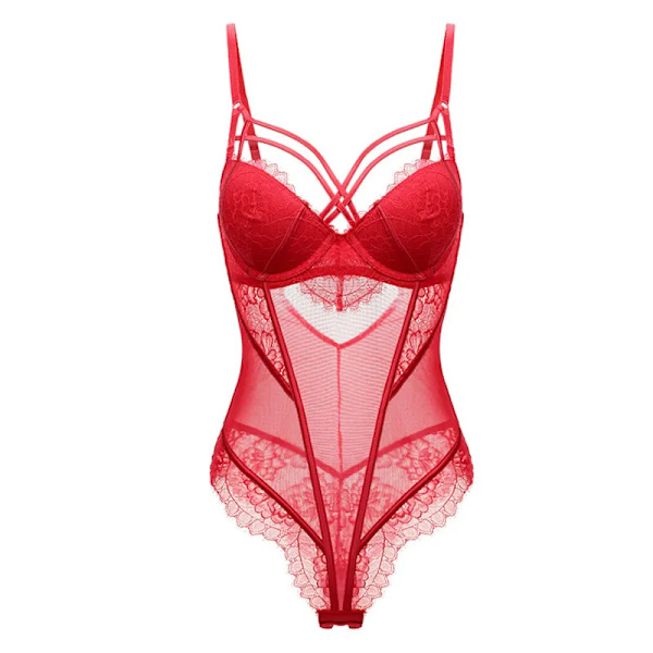 Sexig body i ett stycke Dam Spets Underkläder Strappy Cup Push Up Blommig Vadderad Bygel 3 Färger Sexiga Underkläder Dam Shapewear Red Type 70