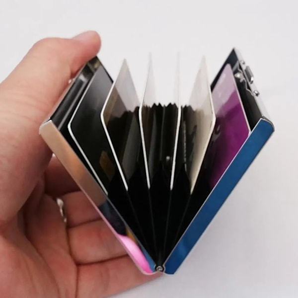 Anti-Scan RFID stål Metall kreditkortshållare Smal blockerande case Case Silver