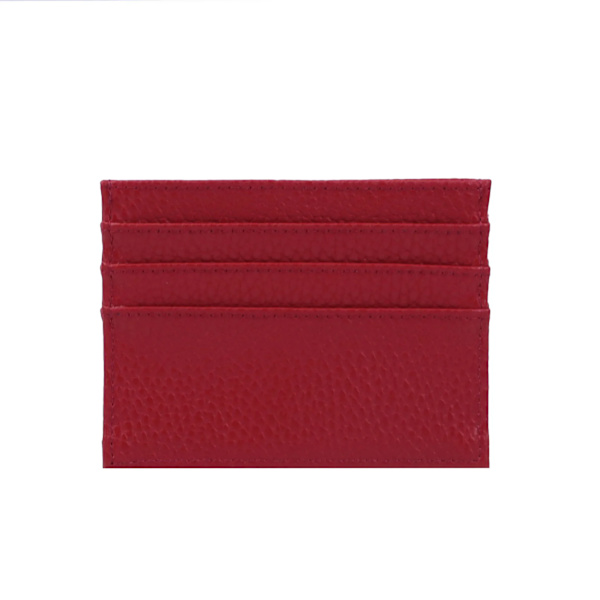 Anpassad 100 % koläder Pebble Mönster Kreditkortshållare Smal plånbok Män Kvinnor Plånbok Pocket Card Custom Initial Letters Case red 0695