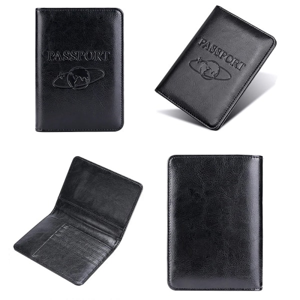 Passhållare RFID-blockerande äkta läder på cover för passväska Multifunktionell reseflygbiljett Läderfodral Case Crazy horse leather