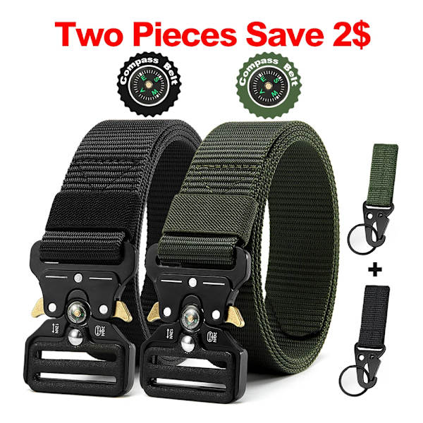 Herrbälte Army Utomhus Jakt Kompass Taktisk Multi Combat Survival Marine Corps Canvas För Nylon Man Lyxbälten ZNZYD-BKGR-A 125cm