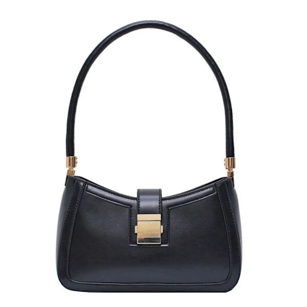 VÄNSTERSIDA Axelväskor för kvinnor Enfärgad PU-läder Trend Lock Handväskor Liten handväska Hand Dam Designer Dragkedja Clutch Red 25cmx16mx7cm