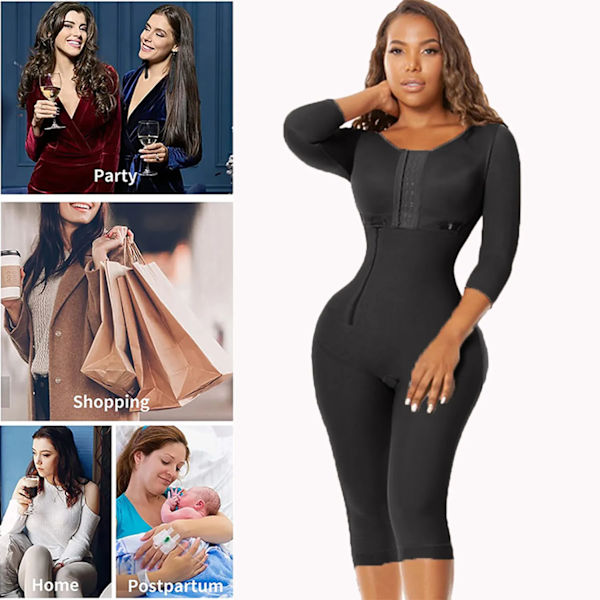 Korsett för kvinnor Postoperativ BBL med behå Hög kompression Stark kontroll Helkroppsformare Skims Shapewear Fajas Colombianas Black M