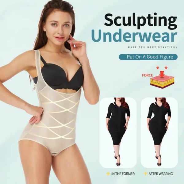 Waist trainer faja Shapers kvinnor korsett Modellering Strap Bantning Underkläder body shapewear Bantningsbälte Korrigerande underkläder beige 4XL