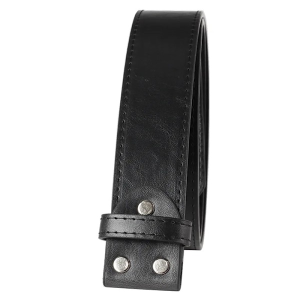 Herr PU-läder Bälte utan spänne DIY Bältestillbehör 3,8cm Black 115cm