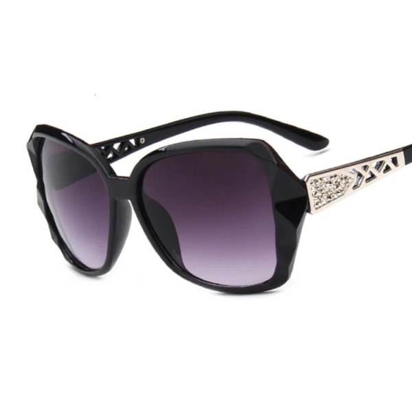 Mode Fyrkantiga Solglasögon Kvinna Lyxmärke Stora Lila Solglasögon Kvinnliga Spegelskärmar Dam Oculos De Sol Feminino Black Gray