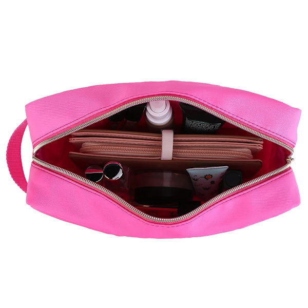 Heta brevlappar Nylon kosmetikaväska Clutch Kvinnor Mode Resor Smink kosmetiska väskor Påsar Ormar Prylar Smink Toalettväska Rose Red Glam Solid