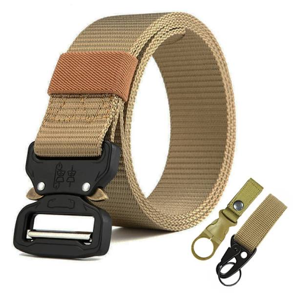 MEDYLA Officiellt äkta herrbälte Utomhussport Nylon Metallspänne Bälte Fritid Bergsbestigningsbälte Nödöverlevnadsbälte Khaki 1-PK2 120cm
