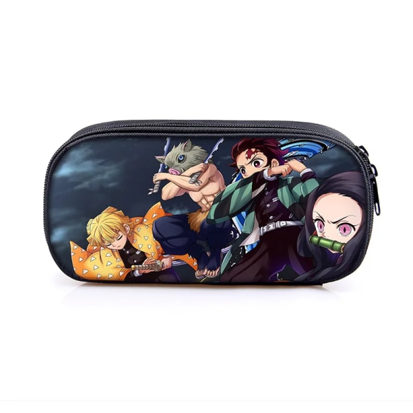 Anime Demon Slayer Kimetsu No Yaiba Canvas Case Pennfodral Dragkedja Sminkväska Pen Brevpapper Väska catoon Pennlåda qbbguimie04