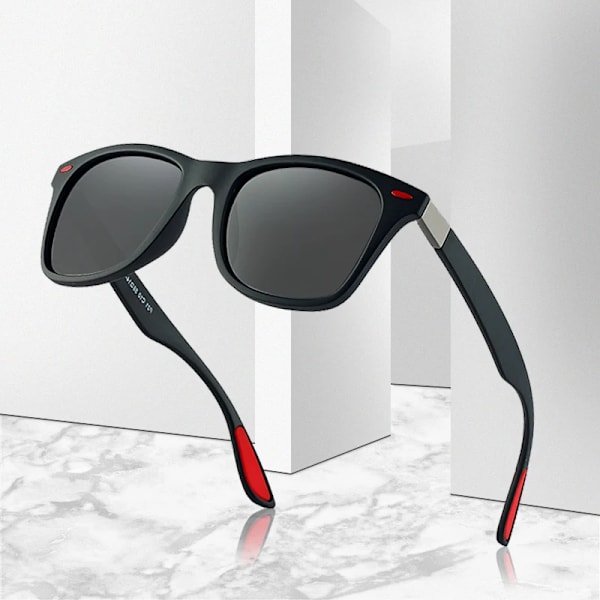 HDSUNFLY Män Polariserade Solglasögon Män Kvinnor Fyrkantiga Märke Designer Rays Driving Solglasögon Goggle UV400 Gafas De Sol 2020 Nyhet grey red black Package A