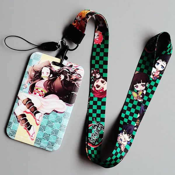 Demon Slayer Anime Kortfodral kort Lanyard Key Lanyard Cosplay Badge ID-kort Hållare Halsband Nyckelringar Kamado Nezuko GM-B