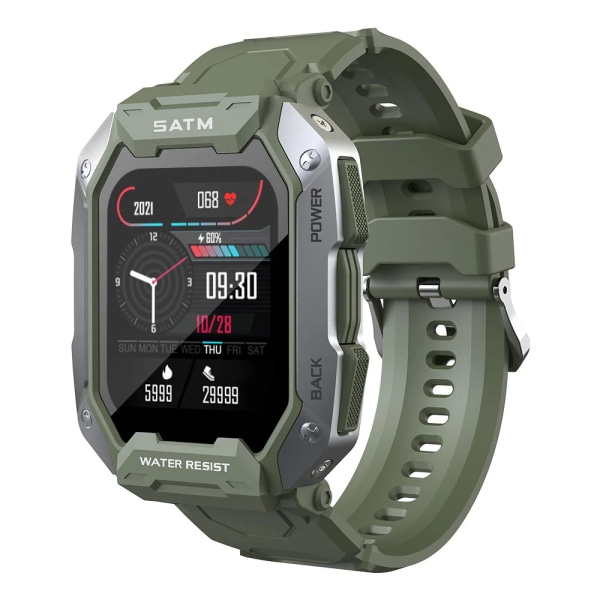 SKMEI 1,71 tum Smart Watch Herr Stegräknare Simning Sport Fitness Tracker IP68 Vattentät Bluetooth SmartWatch för Android ios Green 1