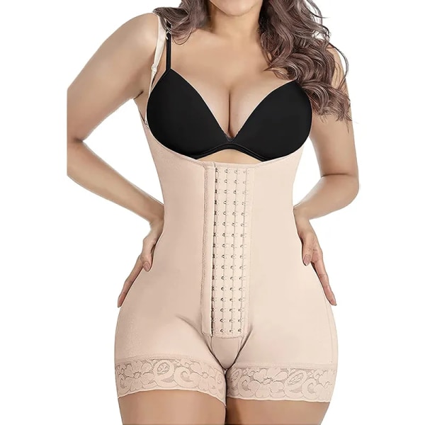 Shapewear för kvinnor Pärmar Shapers Magkontroll Trosor Fajas Body Shaper Butt Lifter Lår Smalare Waist Trainer Korsett Beige S