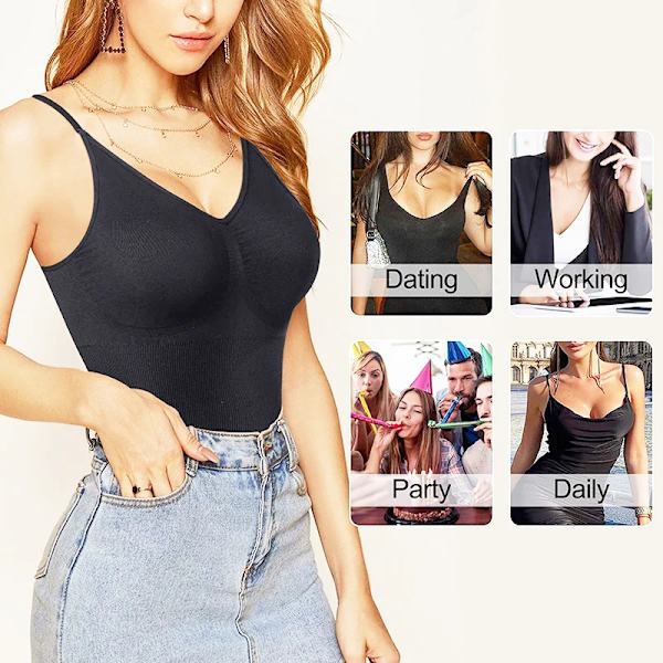 Body Shapers Body Djup V-ringad Spaghetti Strap Bodysuits Camis Waist trainer Öppen grenstrosa Shapewear Slimming Underkläder apricot bodysuits M