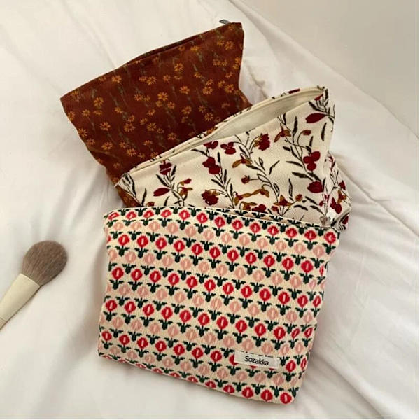 Mode manchester kosmetisk väska Retro print kosmetisk väska Bärbar tvättväska Kvinnor Resor kosmetisk väska Skönhet förvaringsväska c