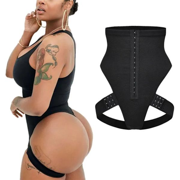 Dammanschett magträning med rumpalyft waist trainer öppen byst magkontroll Shapewear korsettformare Black M