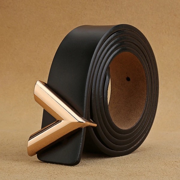Top Lyx Designer Märke Nål Spänne V-bälte Smal hög kvalitet Kvinnor Klänningsrem i äkta läder för jeans Midjeband 28mm black 110cm