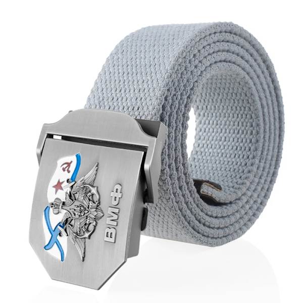 SupSindy Herr&Kvinnor Canvasbälte 3D rysk marinblå ВМФ Metallspänne Jeans Midjeband USSR Militärsoldater Taktiska bälten Mansrem Gray 100cm