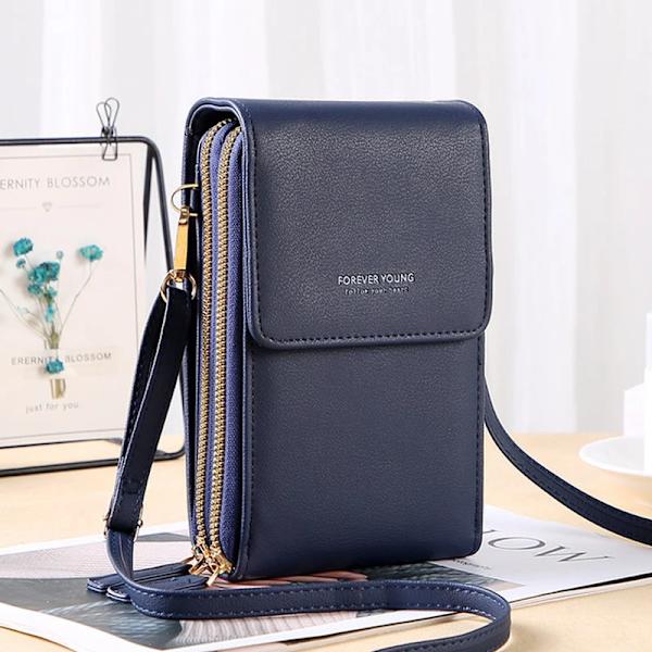 Buylor Bolsas Damväska Trend Handväskor Mjuka läderplånböcker Pekskärm Mobilväska Mode Crossbody-axelväskor blue 1 11x5x19CM
