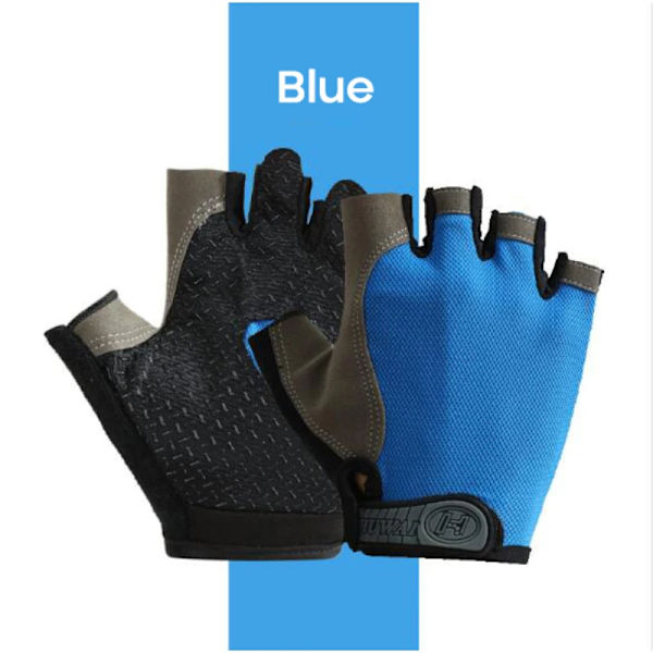 Halvfinger Cykelhandskar Andas Cykelhandskar Andas Män Kvinnor Half Finger Handskar Cykel Sporthandskar Blue M