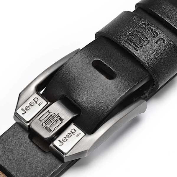 Män högkvalitativt bälte i äkta läder Lyxiga designerbälten för män Modeband för män manliga jeans för man Cowboy P302-Black 115CM