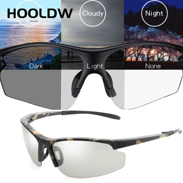 HOOLDW Polarized Photochromic Solglasögon Kameleontglasögon Män Kvinnor Antireflex Körglasögon Solglasögon Byt färg Glasögon B1020