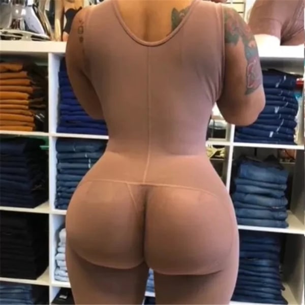 Öppen byst Faja Body Osynlig Booty Shaper Medellängd Bantning Spets Fajas Colombianas Post BBL Post Op Surgery Supplies black 5XL