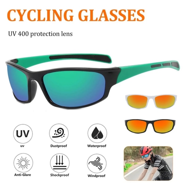 Sport Utomhus Cykling Solglasögon Polariserad Lens UV400 Skydd Vindtät Glasögon Löpning Fiske Cykling Landväg Cykelglasögon Black