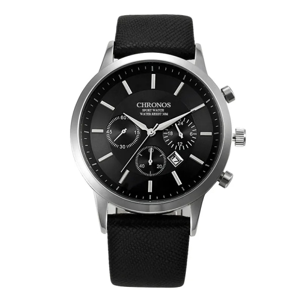 Män Casual Sport Business Armbandsur Mode Läder Militär Quartz Watch for Man Klänning Analog watch med datum CH0402
