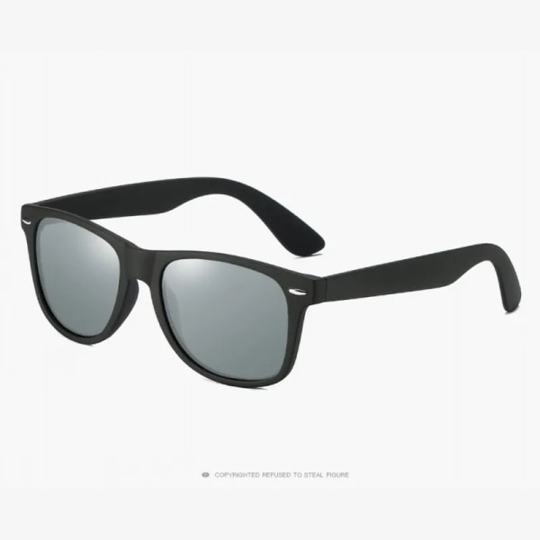 HDSUNFLY Polarized Solglasögon Män Kvinnor Svart Båge Glasögon Man Körning Solglasögon UV400 Rays Modemärke Designer 2020 black F silver Package A