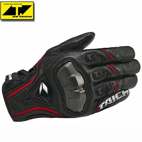 Taichi Rst390 Motorcykel Racing Kolfiber Andningsbara Handskar Off-Road Motorcykel Racing Perforerade Läder Skyddshandskar Red M