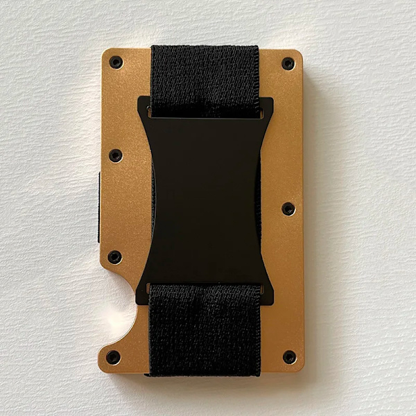 Slimma plånböcker för män Smart Minimalistisk Tunn Plånbok Hane Metall Kolfiber Aluminium RFID Lyx Designer Korthållare 2022 Handväska pure gold