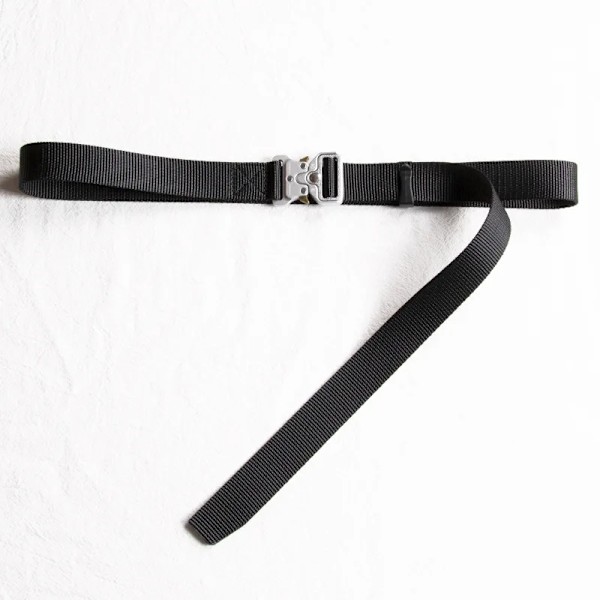Bälte Män Utomhus Jakt Metall Taktiskt bälte Multifunktionslegering Spänne Högkvalitativ Marine Corps Canvas Bälte för kvinnor 2.5cm Black silver 100cm