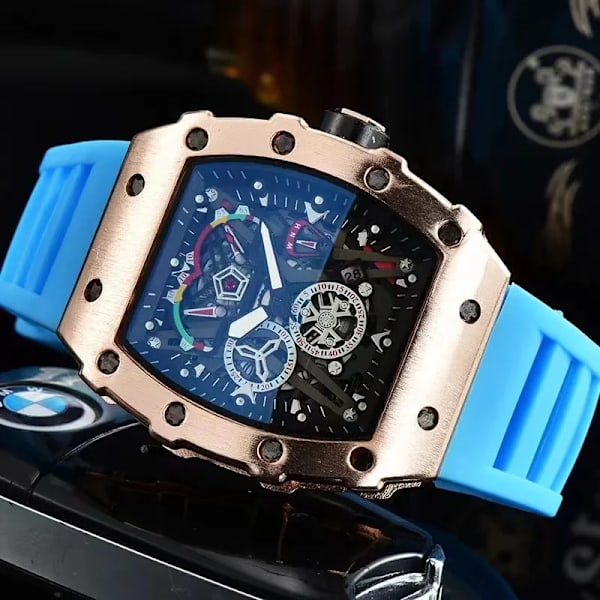 Watch Mode Legering Urboett Toppmärke Lyx Herr Quartz Clock Klassisk Man Sport Kronografklockor Style 6